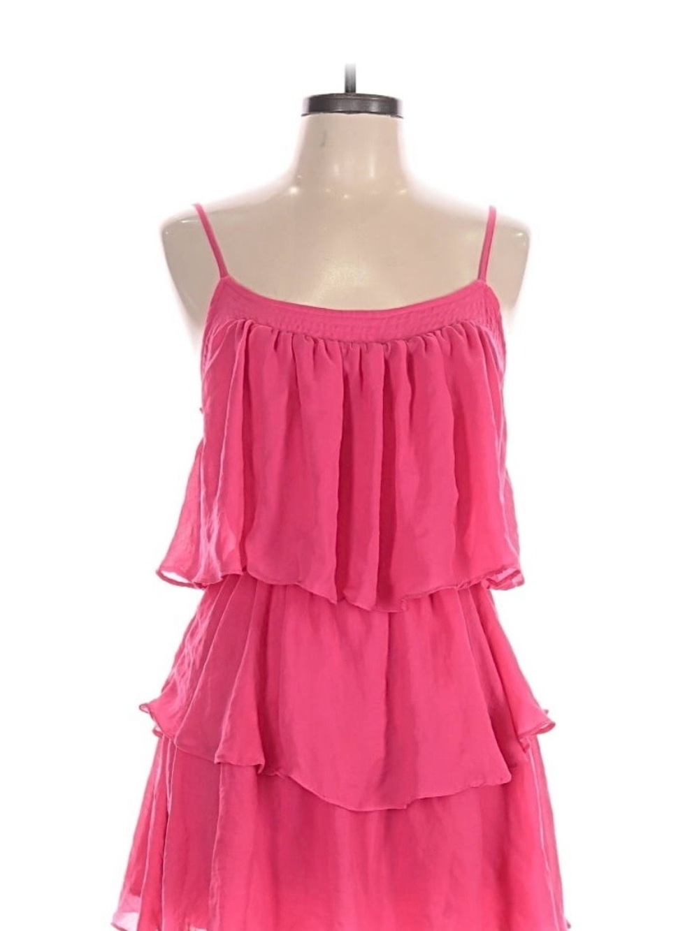 Mustard Seed Hot Pink Tiered Spaghetti Strap Romper